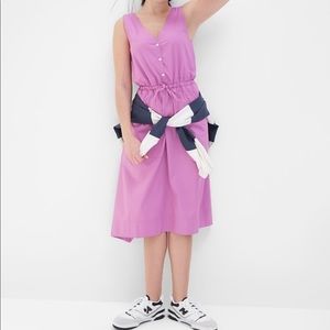 New GAP Tie-Waist Midi Dress in Purple Clover Size Large